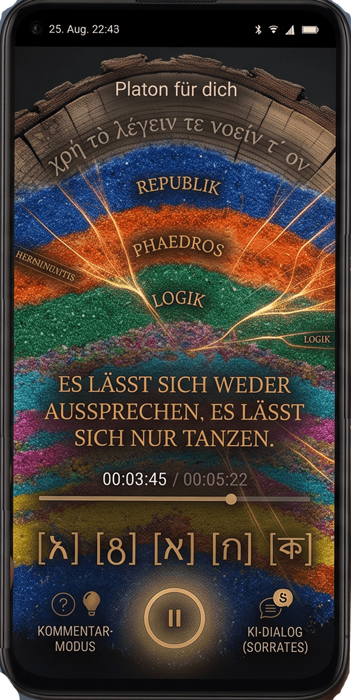 Platon für dich – Topografische Karte als Sandschichten: Republik, Phaedros, Logik