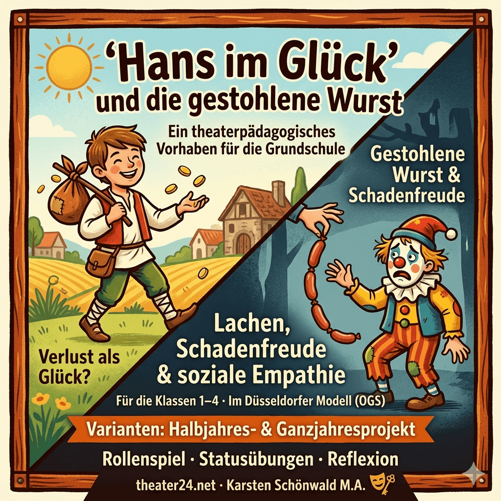 Hans im Glück mit der gestohlenen Wurst